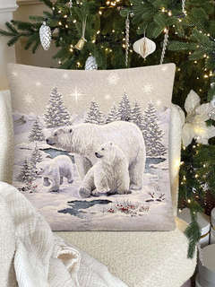 Наволочка декоративная 'Арктика' 50х50 см, гобелен, серебро, Le Gobelin 2