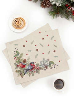 Комплект из 2-х салфеток 'Новогодние друзья, Снегири' 40х50 с...