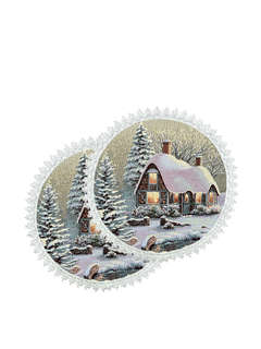 Комплект из 2-х круглых салфеток 'Гензель и Гретель' 27 см, г...