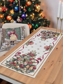 Дорожка для стола 'Новогодний пир' 40х100 см, гобелен, золото...