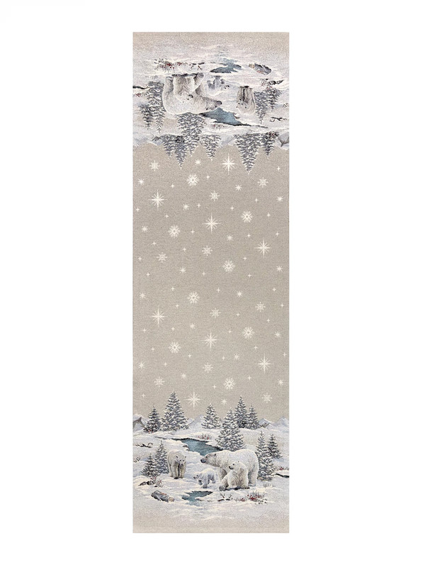 Дорожка для стола 'Арктика' 44х140 см, гобелен, серебро, Le Gobelin