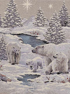 Дорожка для стола 'Арктика' 44х140 см, гобелен, серебро, Le Gobelin 4