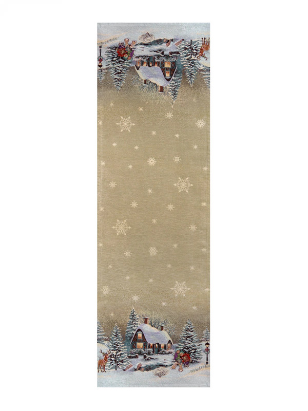 Дорожка для стола 'Гензель и Гретель' 44х140 см, гобелен, серебро, Le Gobelin