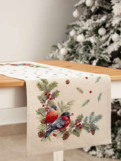Дорожка для стола 'Снегири. Новогодние друзья' 35х100 см, гоб...