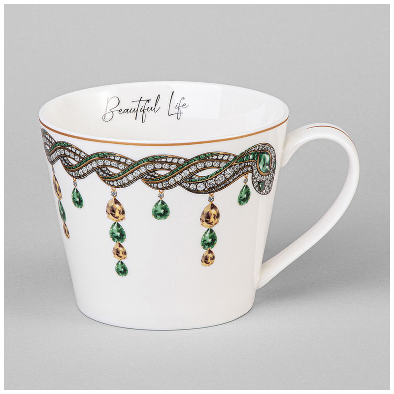 Кружка 'Beautiful Life' (символ года 2025, зеленый) 450 мл, Lefard