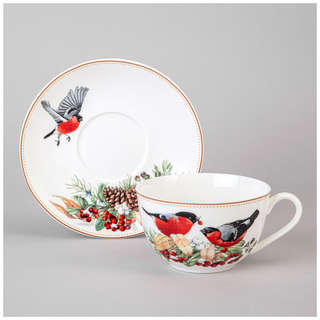 Чайная пара 'Морозко' (снегири) 300 мл, Lefard 4