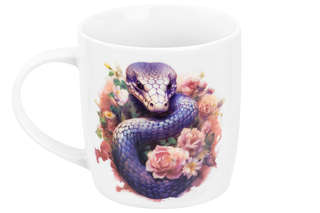 Кружка 'Змея в цветах' 380 мл, фиолетовый 4