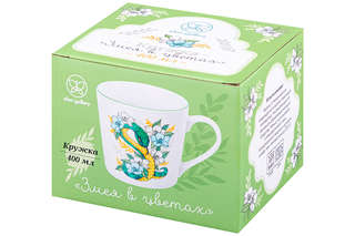 Кружка 'Змея в цветах' 400 мл, зеленый 6