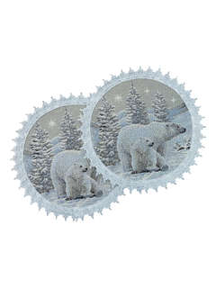 Комплект из 2-х круглых салфеток 'Арктика' 24 см, гобелен, се...