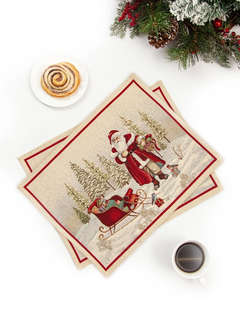 Комплект из 2-х салфеток 'Дед Мороз в волшебном лесу' 40х50 с...