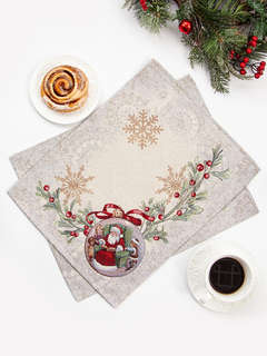 Комплект из 2-х салфеток 'Новогодние ягоды' 35х45 см, гобелен...