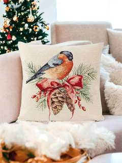 Наволочка 'Вестники зимы, Снегирь' 45х45 см, гобелен, золото, Le Gobelin 4