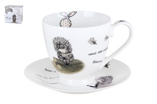 Чайная пара 'Ежик в тумане' 440 мл (Ежик на бревнышке)