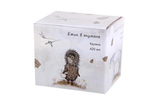 Кружка 'Ежик в тумане' 420 мл, в подарочной упаковке (ежик на бревнышке) 3
