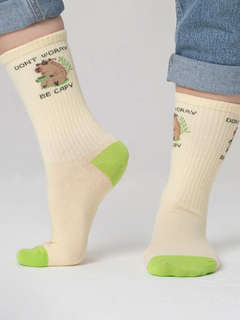 Носки 'Don't worry be capy' лимон, размер 35-39 5