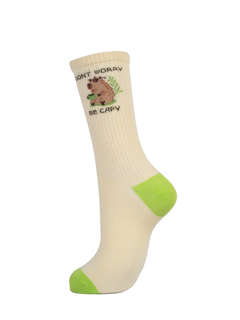Носки 'Don't worry be capy' лимон, размер 35-39 2