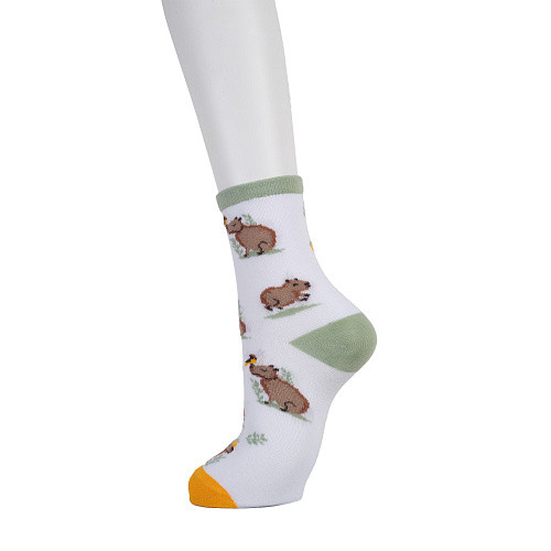 Носки 'Капибары, апельсин и птица', разм.35-39, артикул KW009-001180