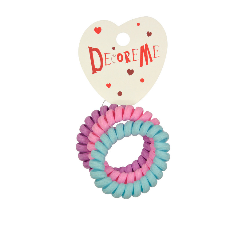 Резинка для волос спиральная 'Decore Me' в тканевой оплетке, 3 штуки, арт. 2-712/211