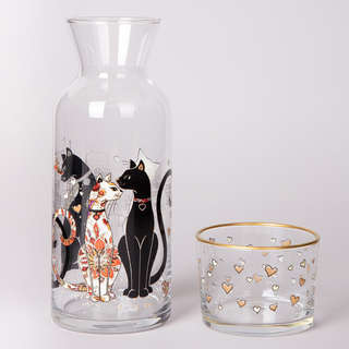 Графин с крышкой/стаканом 'Парижские коты' 700 мл, Rakle 2