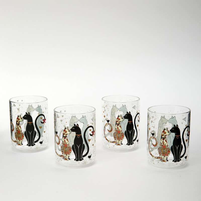 Набор из 4-х стаканов 'Парижские коты' 360 мл, Agness