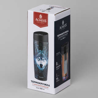Термокружка Волк, 360 мл, Agness 5
