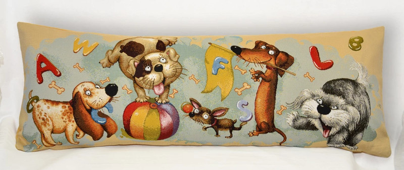Наволочка-валик 'Азбука, собачки' 32х85 см, гобелен, Le Gobelin