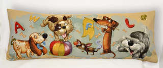 Наволочка-валик 'Азбука, собачки' 32х85 см, гобелен, Le Gobelin