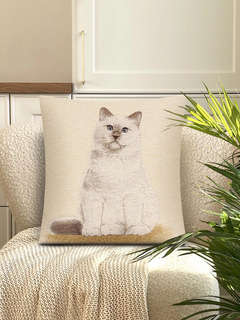 Наволочка декоративная 'Кошки, Беляночка' 45х45 см, гобелен, Le Gobelin 2