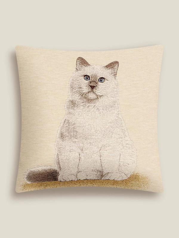 Наволочка декоративная 'Кошки, Беляночка' 45х45 см, гобелен, Le Gobelin