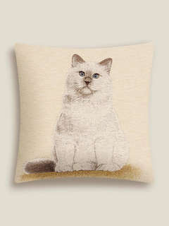 Наволочка декоративная 'Кошки, Беляночка' 45х45 см, гобелен, ...