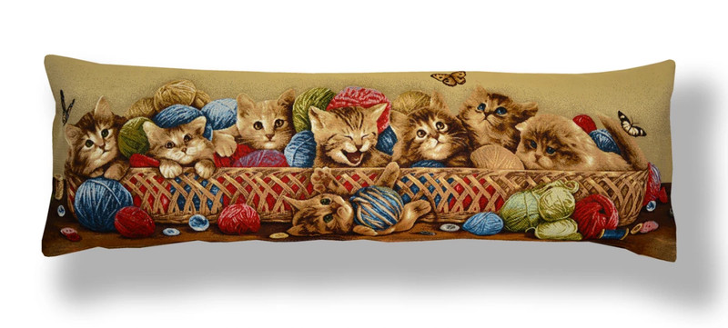 Наволочка-валик 'Корзина с котятами' 32х85 см, гобелен, Le Gobelin