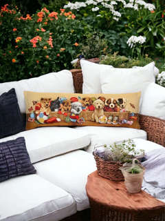 Наволочка-валик 'Корзина со щенятами' 32х85 см, гобелен, Le Gobelin 2