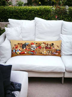 Наволочка-валик 'Корзина со щенятами' 32х85 см, гобелен, Le Gobelin 4