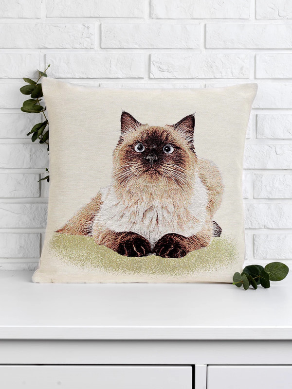 Наволочка декоративная 'Кошки, Перс' 45х45 см, гобелен, Le Gobelin