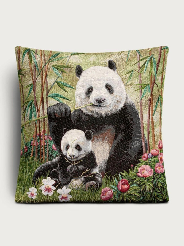 Наволочка декоративная 'Панды' 45х45 см, гобелен, Le Gobelin