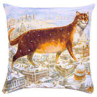 Наволочка декоративная 'Питерские коты, Гуляние рыжего кота' ...