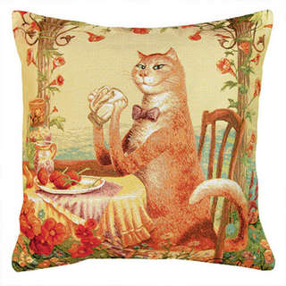Наволочка декоративная 'Питерские коты, Жизнь удалась' 45х45 ...