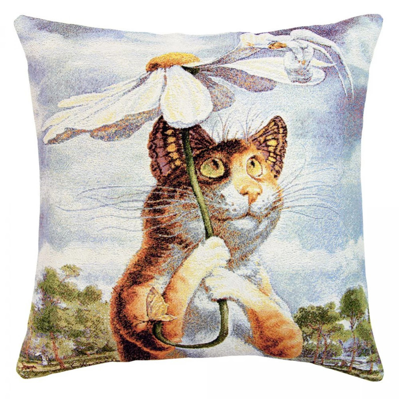 Наволочка декоративная 'Питерские коты, Любит' 45х45 см, гобелен, Le Gobelin