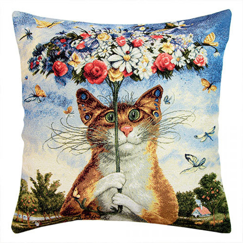Наволочка декоративная 'Питерские коты, Ухантик' 45х45 см, гобелен, Le Gobelin