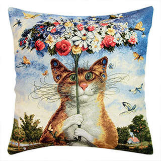 Наволочка декоративная 'Питерские коты, Ухантик' 45х45 см, го...