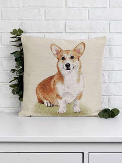 Наволочка декоративная 'Породы собак, Корги' 45х45 см, гобеле...