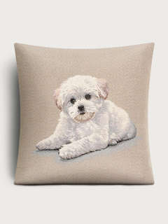Наволочка декоративная 'Породы собак, щенок Мальтезе' 45х45 с...