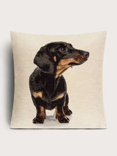 Наволочка декоративная 'Породы собак, Такса Роби' 45х45 см, г...
