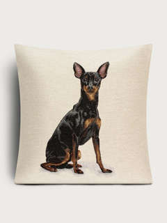 Наволочка декоративная 'Породы собак, Той терьер' 45х45 см, г...