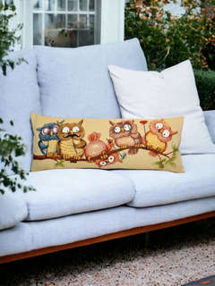 Наволочка-валик 'Совушки на ветке' 32х85 см, гобелен, Le Gobelin 2