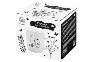 Кружка 340 мл 'Кот и Бабочка', фарфор, Elan Gallery 7