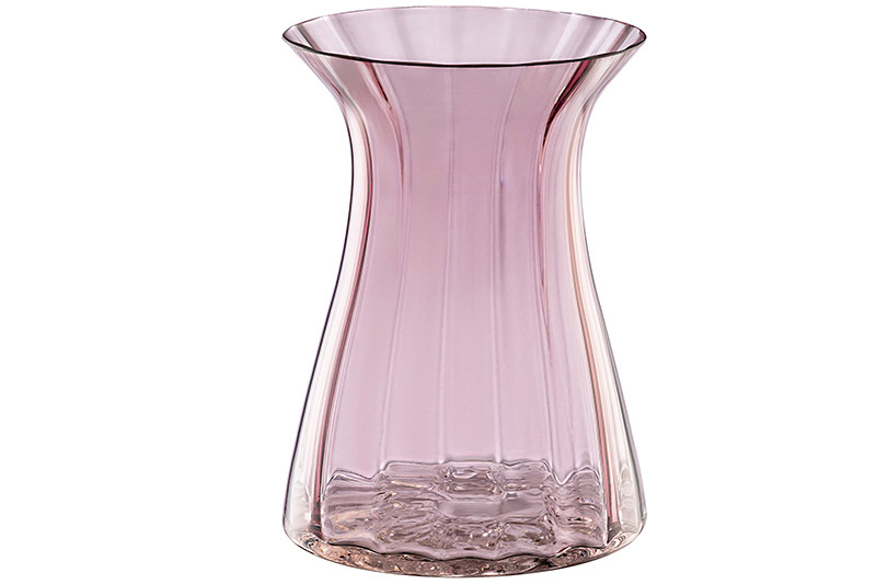 Ваза дымчато-бордовая 20 см, стекло, Elan Gallery