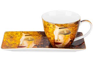 Чашка 250 мл с блюдцем для десерта 'Золотые слезы', фарфор, E...