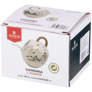Солонка с ложкой 'Парижские коты' 170 мл, Agness, арт.358-1748 3