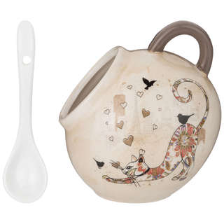 Солонка с ложкой 'Парижские коты' 170 мл, Agness, арт.358-1748 2